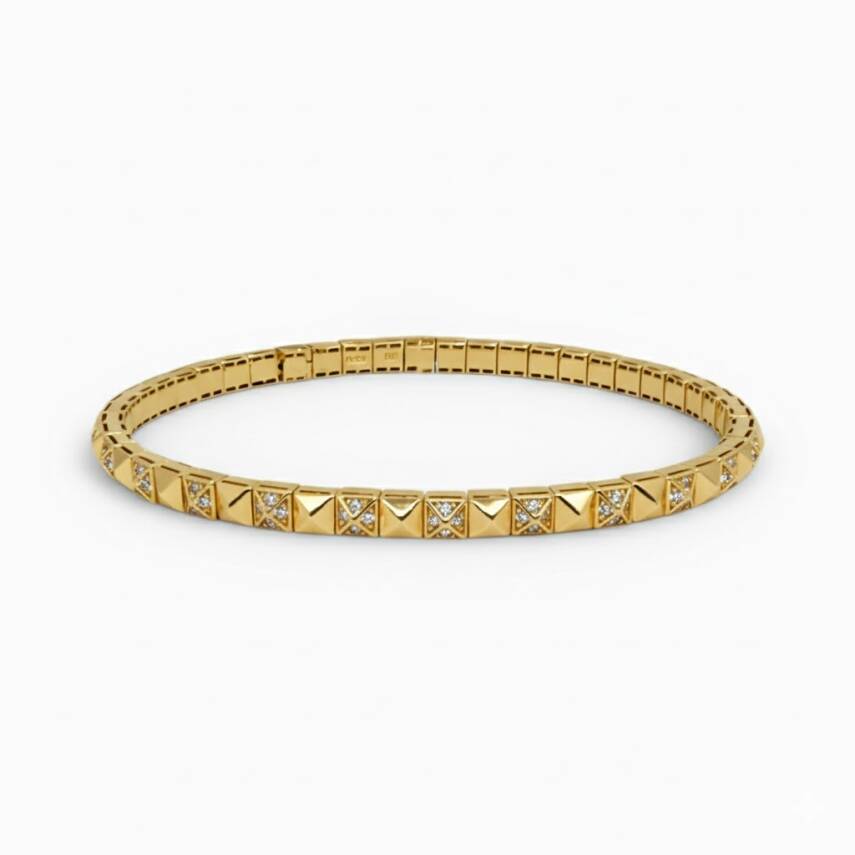 Ray Bileklik - Taşlı Piramit - 1